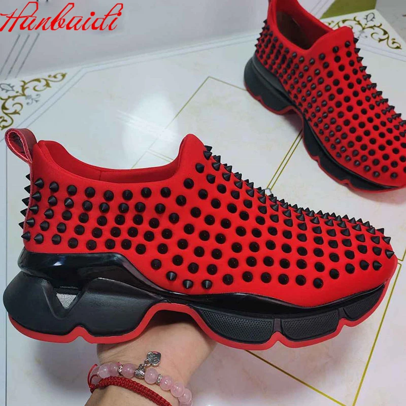 

Fashion Rivets Woman Casual Shoes Cozy Real Leather Thick Bottom Women's Flat Shoes Mixed Color Trainers Sneakers For Women 2021