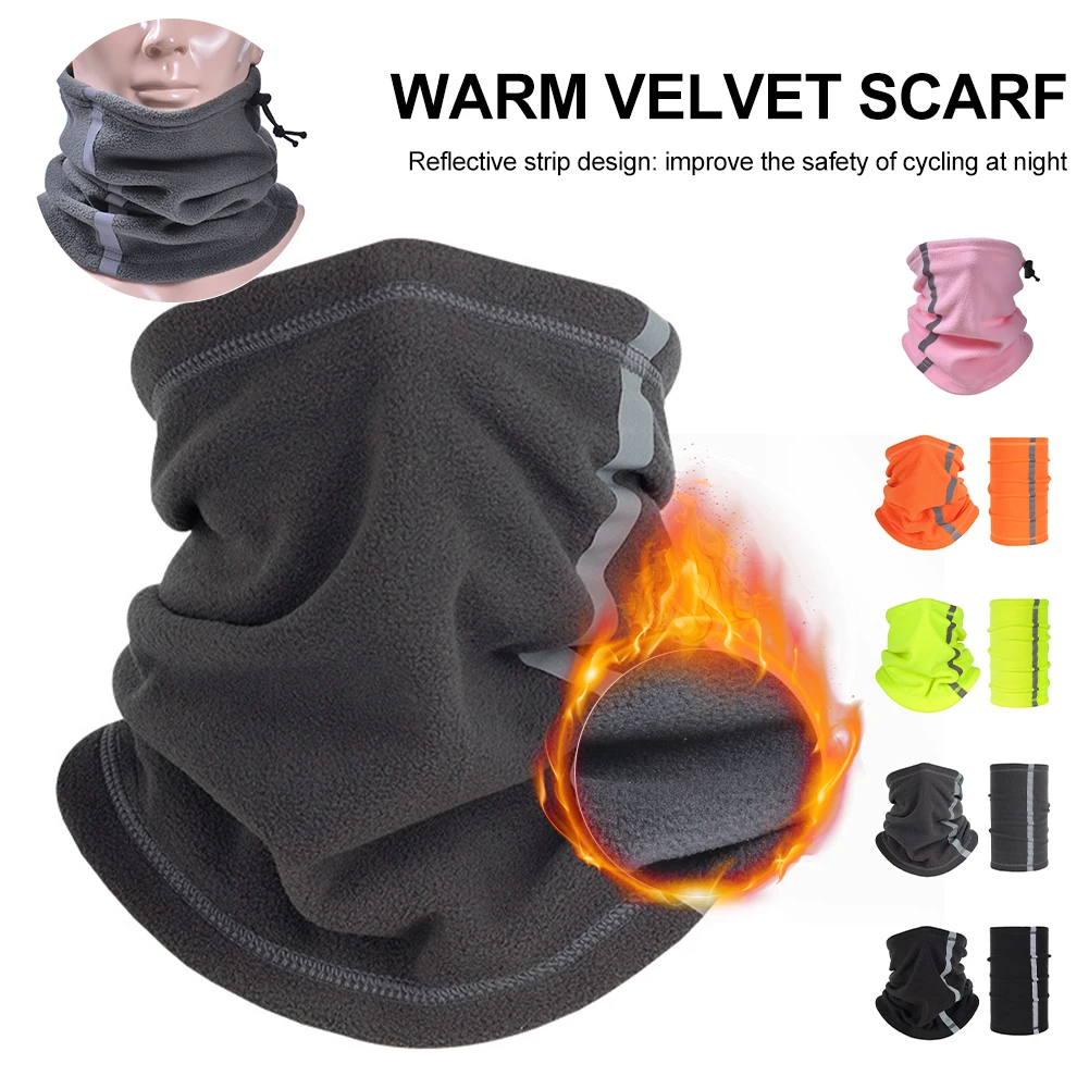 

Outdoor Cycling Warm Velvet Scarf Neck Tube Ear Warmer Headwear Adjustable Magic Scarf Neck Warmer for Camping Running Warm