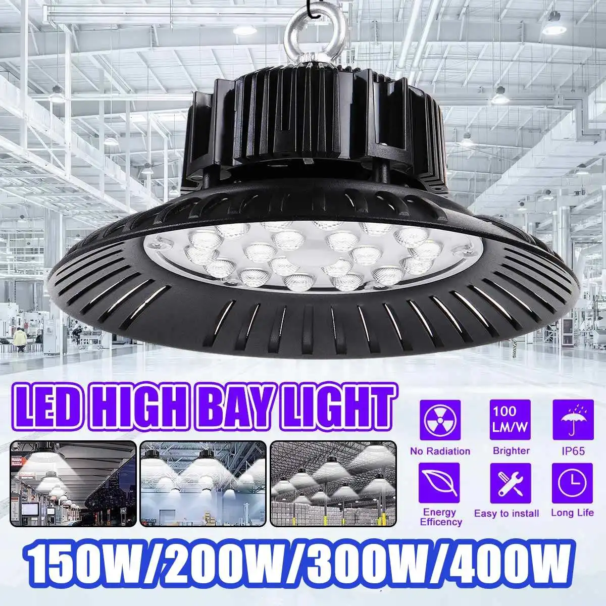 

Led High Bay Light UFO Waterproof IP65 Warehouse Workshop Garage Industrial Lamp Stadium Market Airport LED Garage Light Lamp