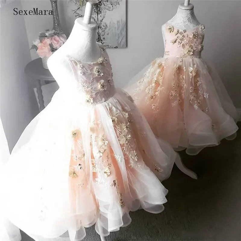 SexeMara/платья для маленьких девочек на День рождения кружевная Одежда с объемными