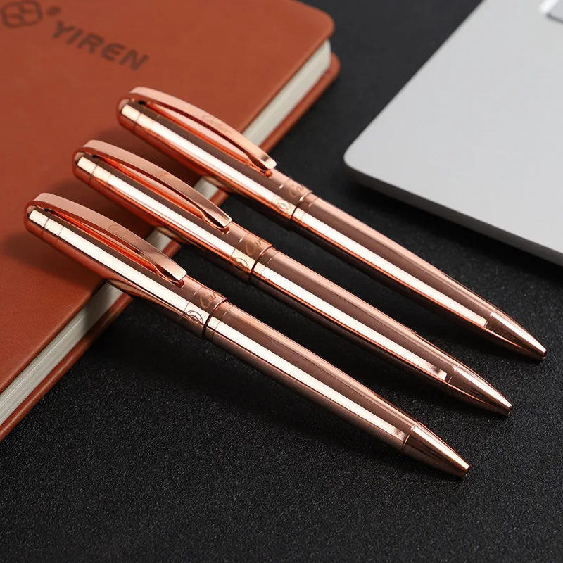 Металлическая шариковая ручка из розового золота черные чернила 0 7 мм