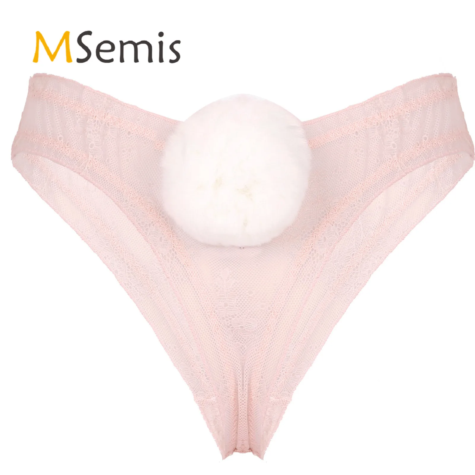 

Женское Эротическое нижнее белье, нижнее белье с пушистыми шариками, сексуальные стринги, трусики-стринги, прозрачные кружевные подштанник...