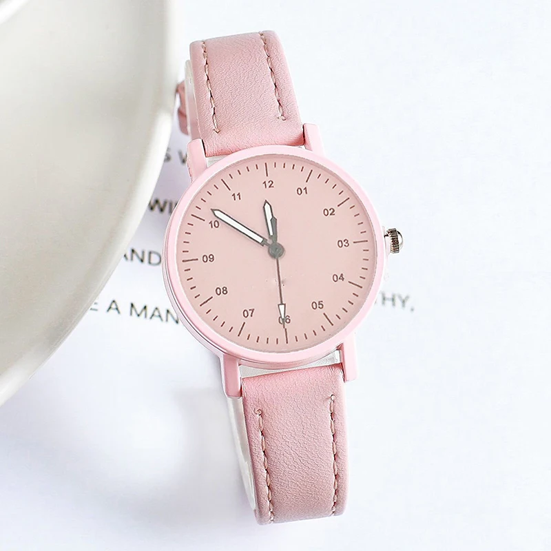 

Fashion Minimalist Quartz Watch With PU Leather Strap Round Dial Wrist Watch for Casual Daily Good Gift Office for Women