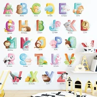 abc letter kids room decoration wall sticker cartoon animal alphabet numbers sticker for baby room nursery wall decals art