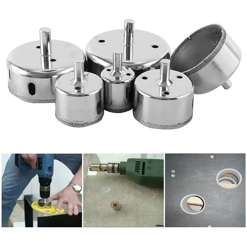

30mm-80mm Diamond Hole Saw Drill Bit Set Coated Core . Extractor Remover Set Tools for Tiles Glass Ceramic(6Pcs)