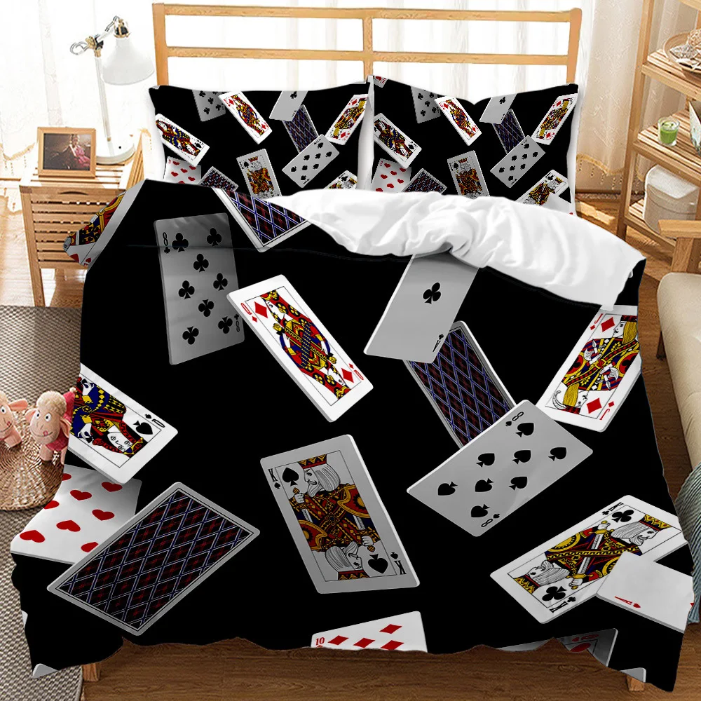 

Cool Playing Cards 3D Print Bedding Set Twin Full Queen King Size Duvet Cover Set Linen Home Textile Quilt