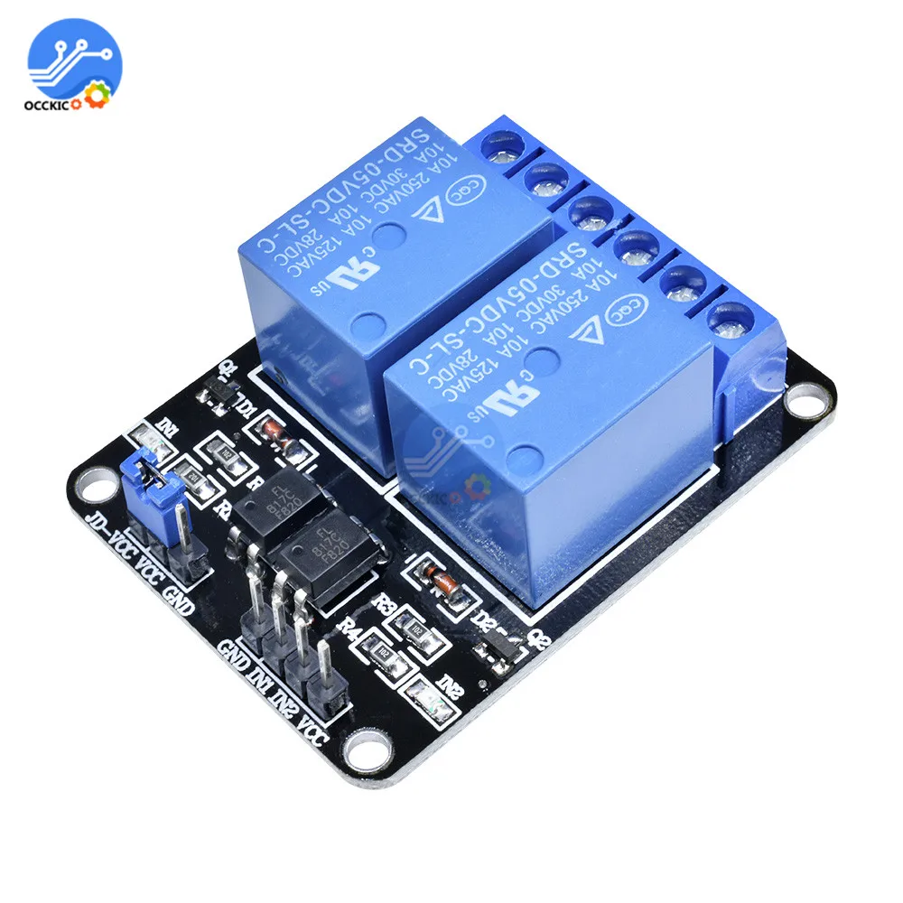 DIY kit DC 5V релейный модуль 2 канала низкий уровень срабатывает Shiled реле для Arduino ARM PIC