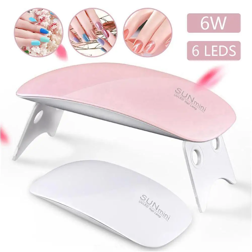 

Mini 6W Nail Dryer Machine Portable 6 LED UV manicure nails Home Use USB nails Nail For drying Cable lamp Lamp U1O7