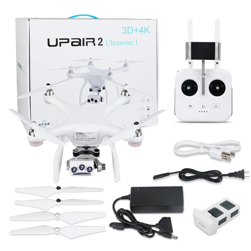 Белый Профессиональный бесщеточный гоночный Квадрокоптер Upair-2 3D 4K UHD камера двойной gps авто 3 оси Gimbal БПЛА wifi FPV приложение управление Радиоуправляемый Дрон - Цвет: Белый