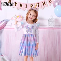 vikita girls dress elegant kids princess dresses for girl costumes children wedding party tulle dress 3 8yrs vestido infantil