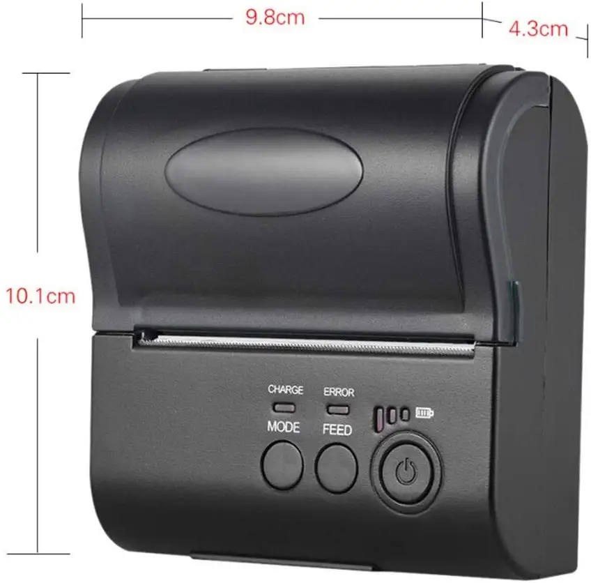 Портативный мини принтер 80 мм Bluetooth беспроводной термопринтер для чеков на