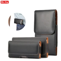 Phone Pouch Waist Case For One Plus Pro 7Pro Pro Nord 200 Leather Cover Phone Holster Belt Bag Black