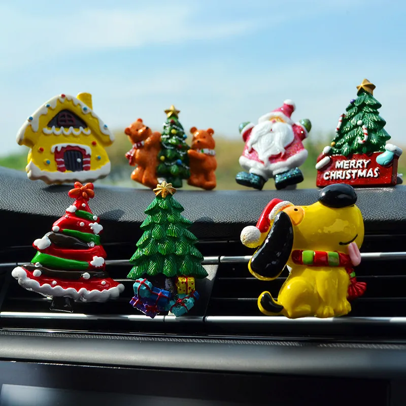 

Santa Claus Car Air Outlet Car Perfume Clip Air Conditioning Air Outlet Perfume Clip Ornaments Christmas Gifts