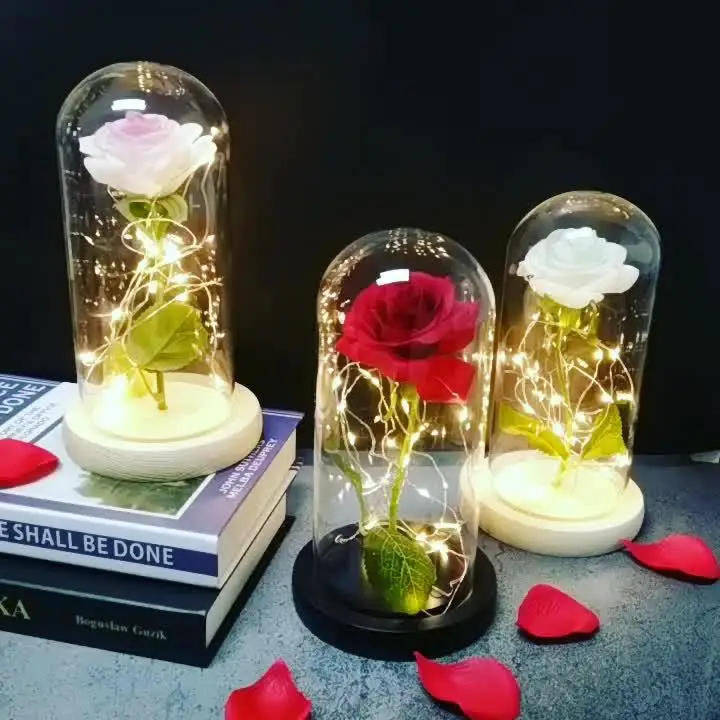 Красавица и Чудовище Роза, Роза в стеклянном куполе, Forever Rose, красная роза, роза, Belle Rose, подарок на день рождения для девушки