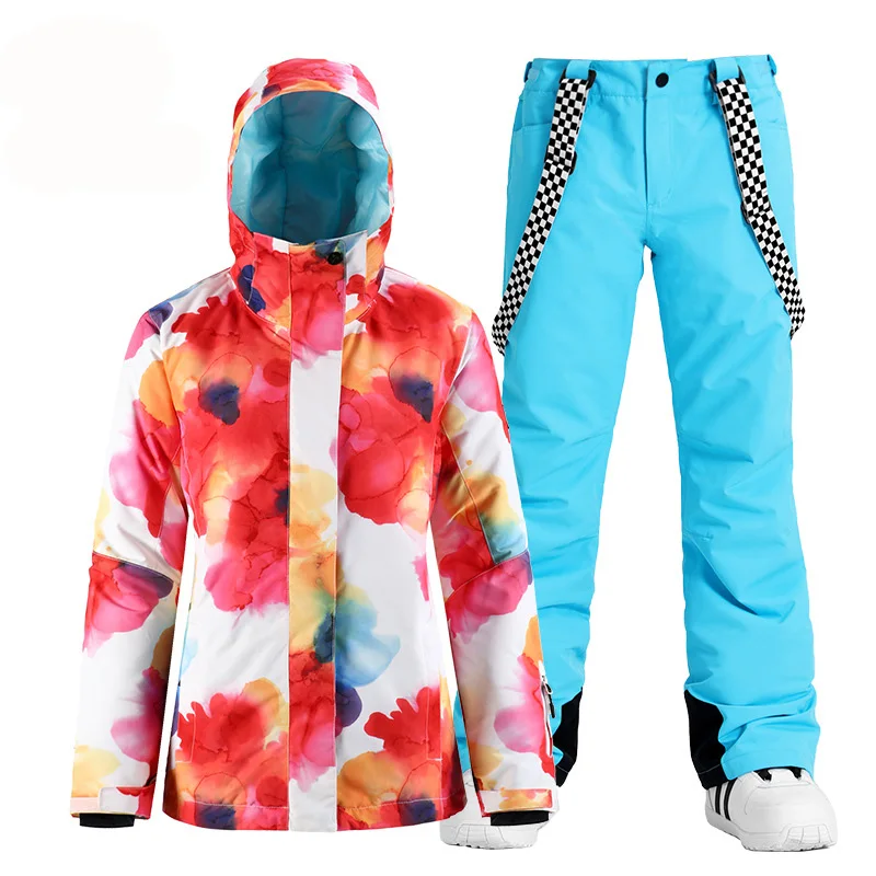 Красный женский зимний костюм в китайском стиле одежда для сноуборда