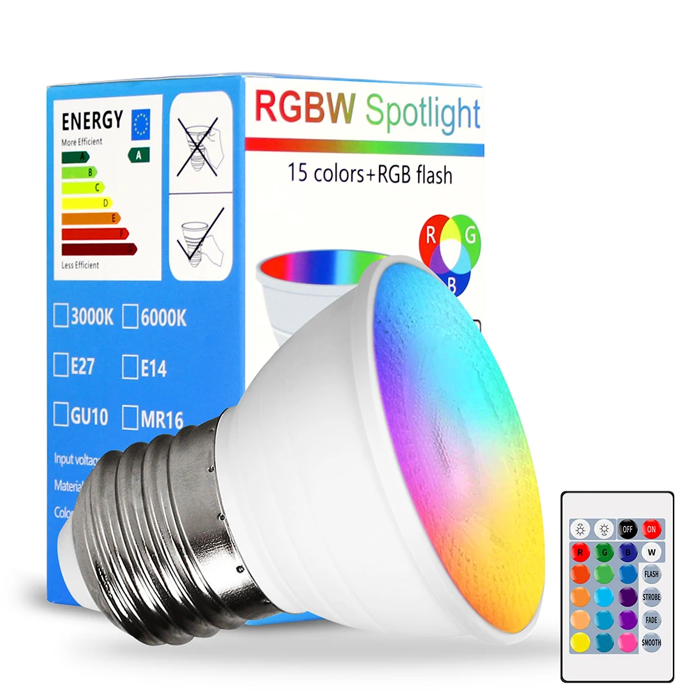 

Умная лампа E27 RGBW светодиодные лампочки E14 E26 GU10 MR16 лампа точесветильник светильник цветная меняюсветодиодный лампа светильник освещение пр...