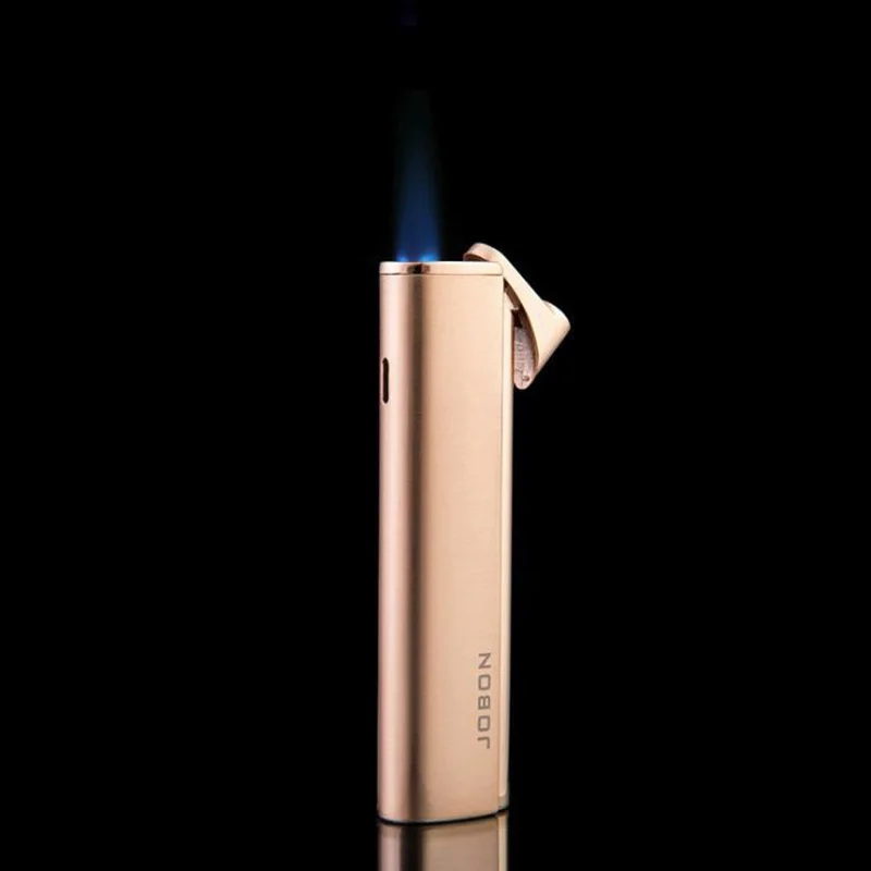 

Metal Torch Lighter Mini Light Easy To Carry Gas Lighter Windproof Cigarette Lighter Butane Long Strip Cigar Lighters Blue Flame