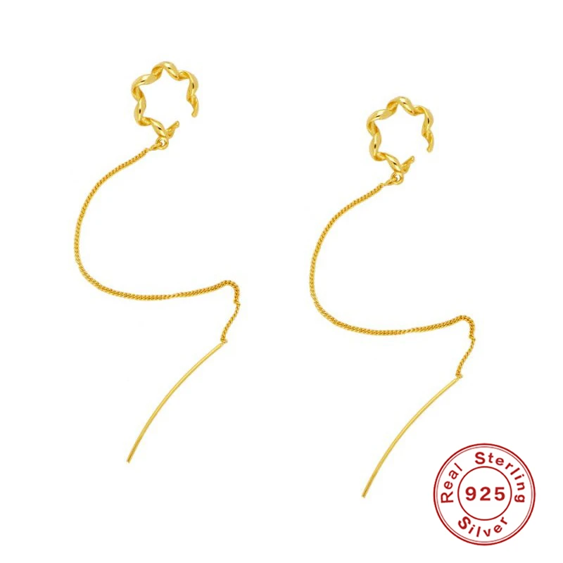 ROXI длинный тонкий канал серьги со шпилькой для женщин девочек твист ухо клип