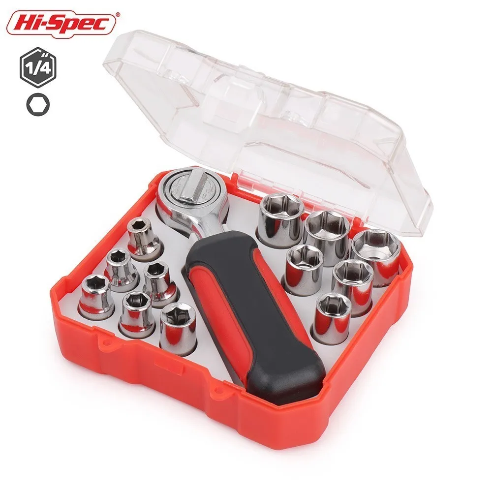 

Hi-Spec 13 шт. Трещоточный торцевой ключ 1/4 набор гнезд 4-13 мм гнездо адаптер мини Трещоточный ключ набор динамометрический ключ инструменты для ...
