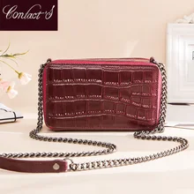 Contacts Genuine Leather Casual Crossbody Bags For Women Messenger Shoulder Bag Luxury Handbags For Ladies Bolso Para Mujer