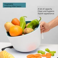 mixing bowl drain basket set double layer vegetable and fruit colander to mix salad beaten eggs and noodles kitchen tools