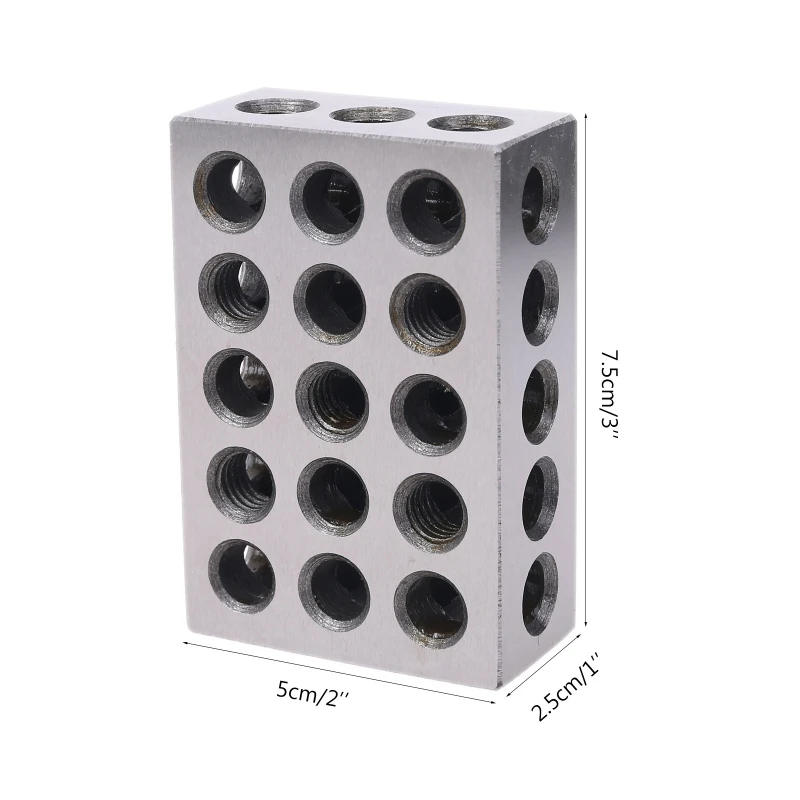 

OOTDTY 23 holes Precision gauge 1-2-3" Blocks with screw spanner parallel clamping block set 23 holes block measuring tools