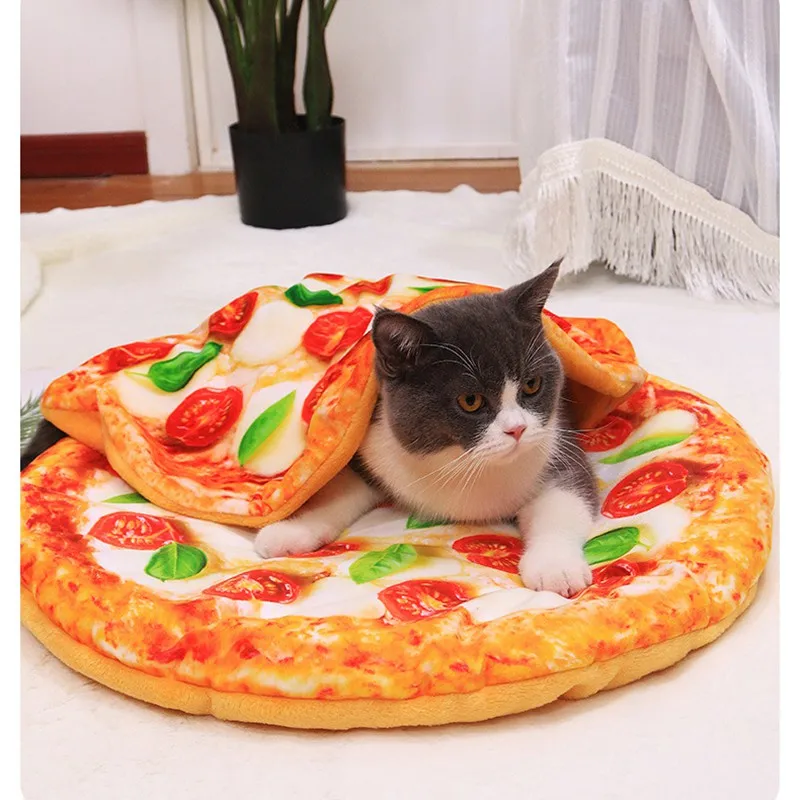 Милое одеяло и коврики с принтом пиццы для кошки кровати собаки коврик питомца
