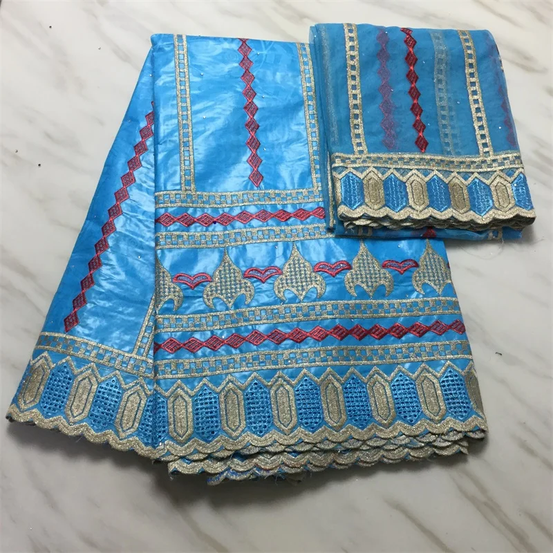 Небесно-голубые африканские сухие кружевные ткани белый Базен riche getzner камни 2020