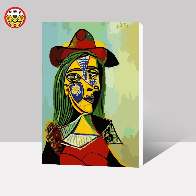 

Painting by Numbers Art Paint by Number a Woman Wearing a Hat, Cry Picasso Crying Woman Landscape One Piece Europe Propylene