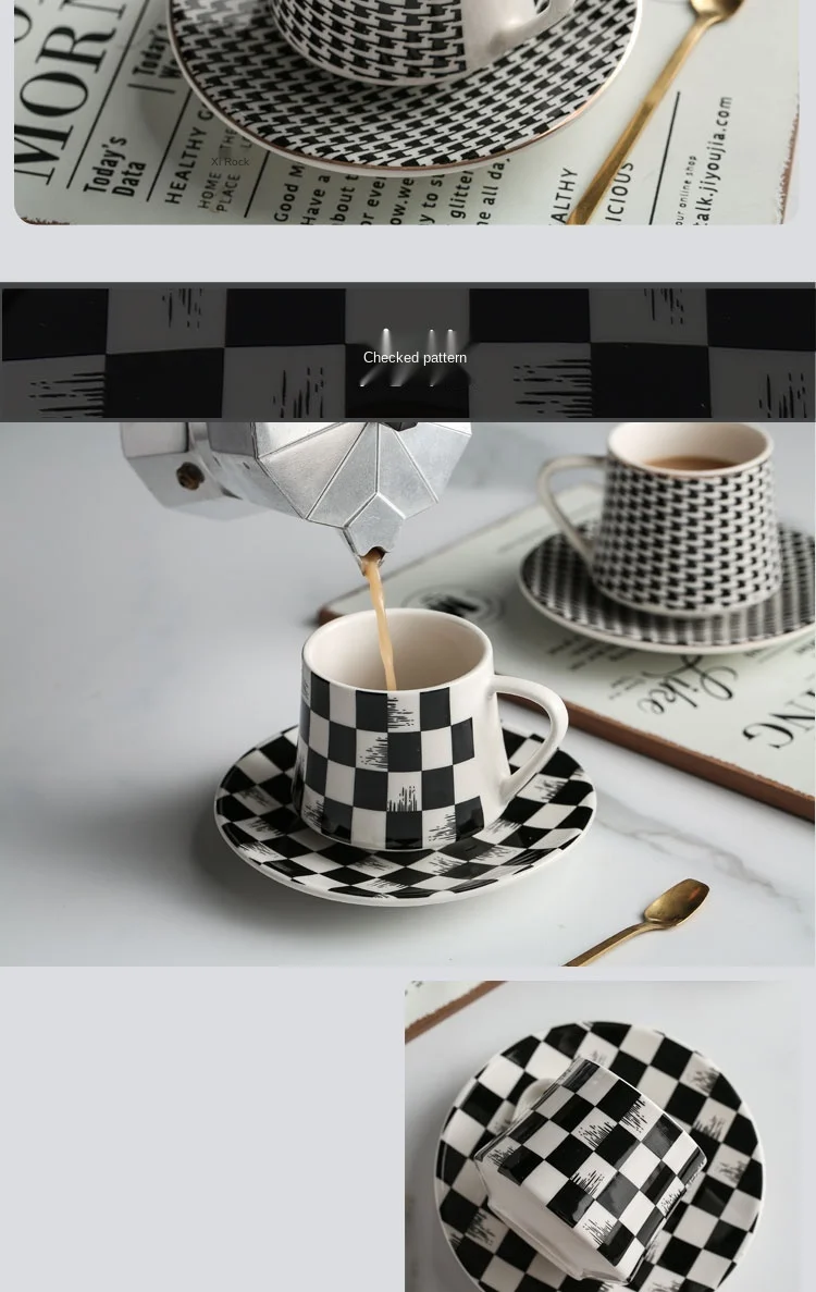 Скандинавские роскошные белые керамические чашки и блюдца набор Современная