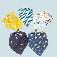 baby bib cute double cotton 5 pieceslot triangle scarf drooling and teething towel saliva towelsoft cotton baby drool bibs