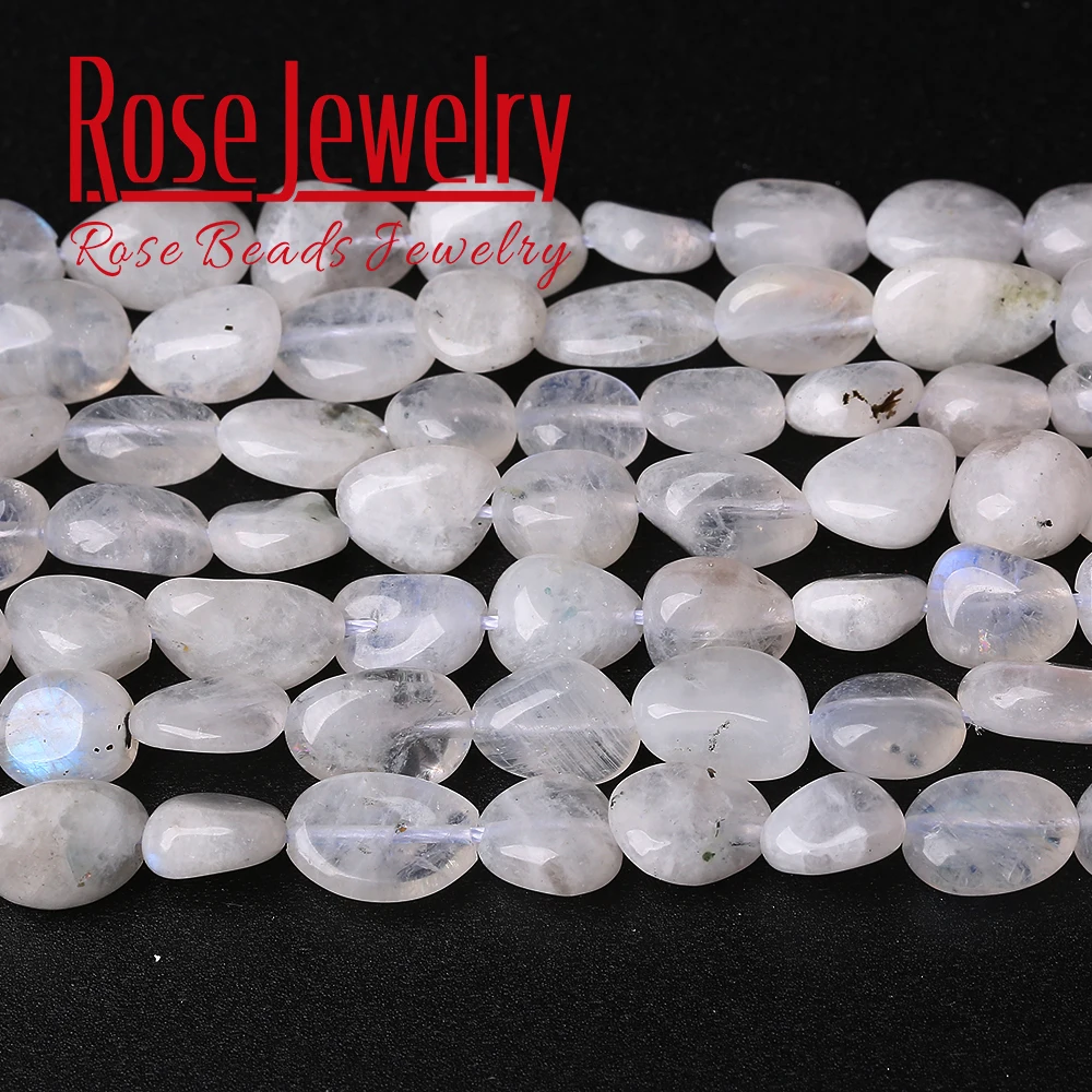 

6 8 10mm Natural Irregular Blue Moonstone Beads Smooth Loose Spacer Beads For Jewelry Making DIY Bracelet Necklace 15" Strand