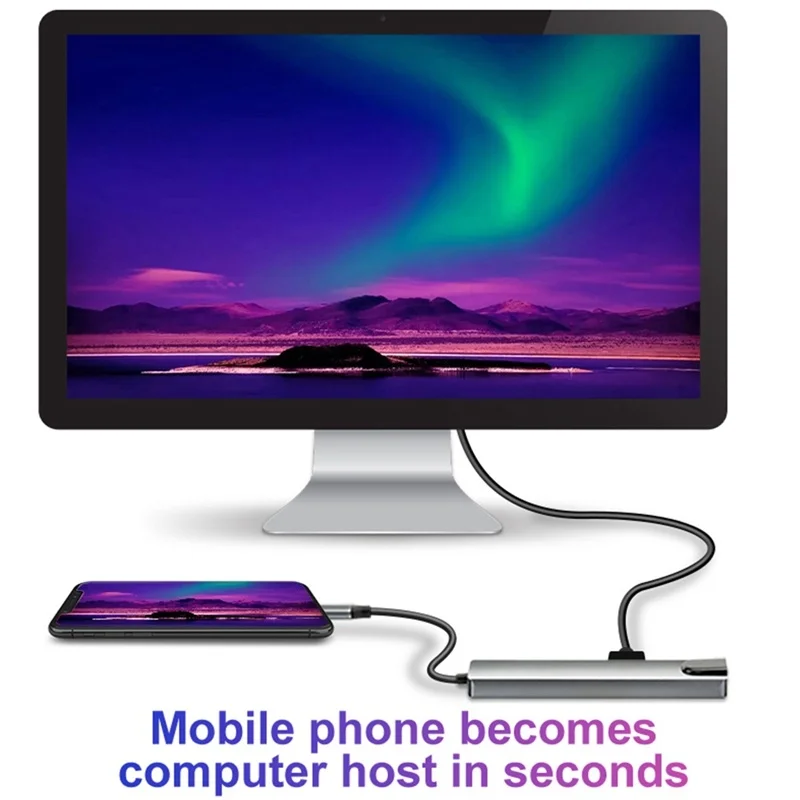 

5 In 1 Type-c Hub USB-C To HDMI USB3.0 LAN Ethernet Docking Station USB C Hub Adapter PD Fast Charging For Macbook USA Stock