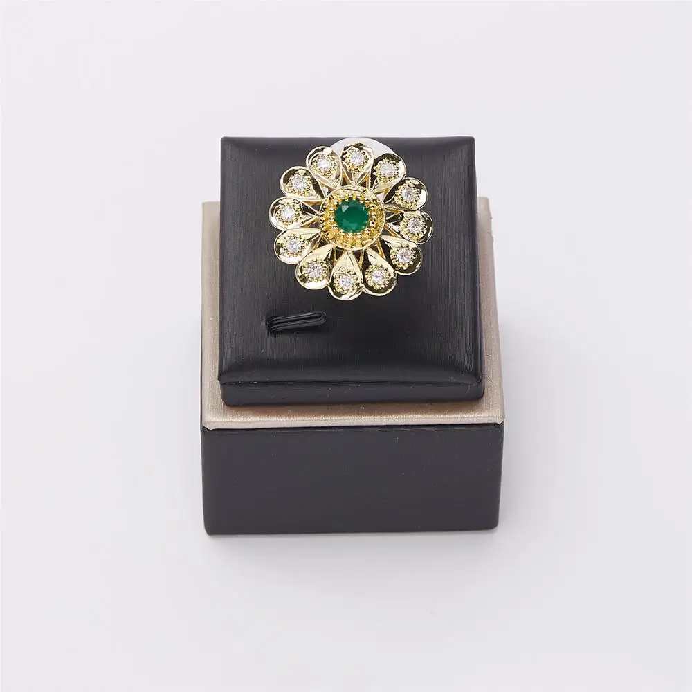 Женские кольца на палец круглое Кристальное кольцо Цезарь золотистые этнические