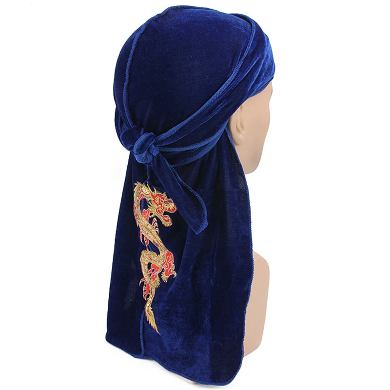 Unisex Silky Durag Bandana Hat hip hop headwrap Bandanas Doo DU-RAG Long Tail velvet |