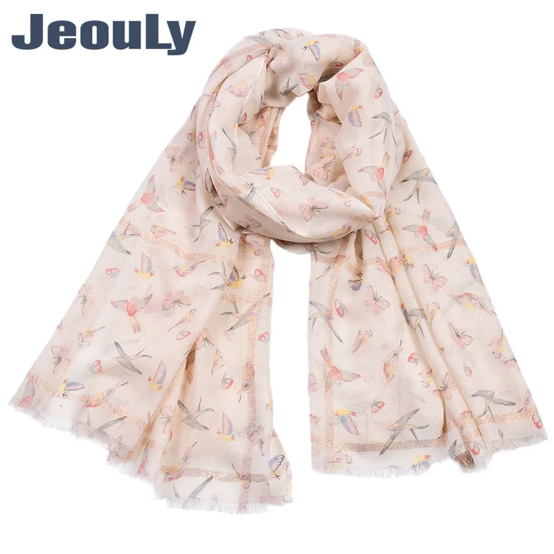 

Amazon 2019 ms золотой шарф в клетку Европа и США a hummingbird с животным принтом должен быть шарф оптом