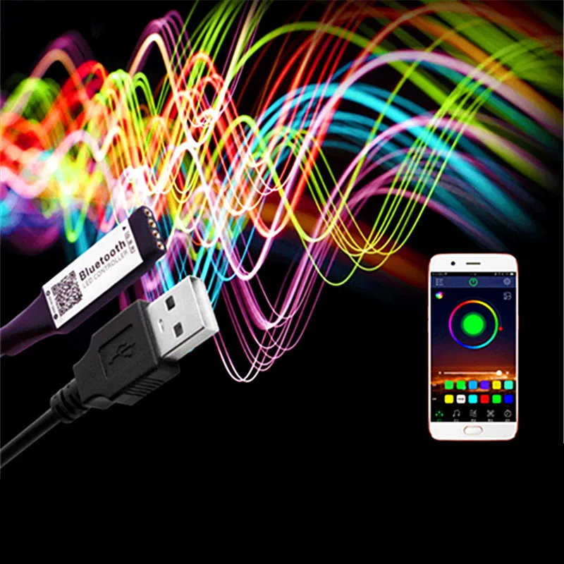 Миниатюрный USB RGB Bluetooth контроллер с синхронизацией музыкой и таймером диммером