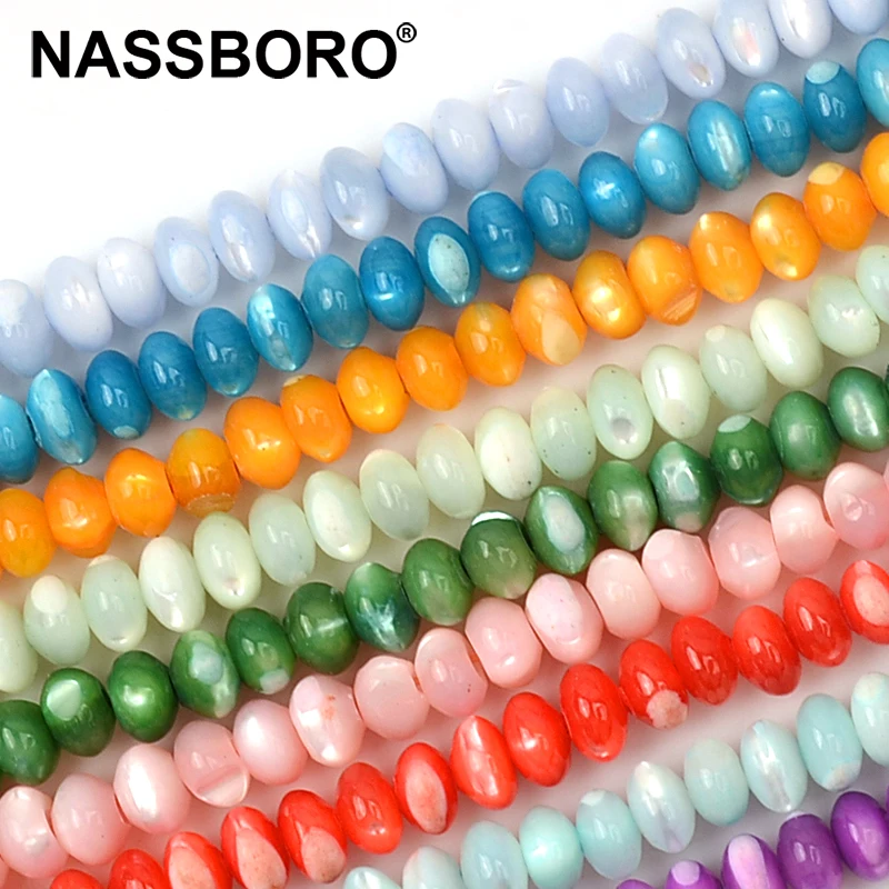 

4.5mm Natural Heishi Beads Loose Small Pear Beads Dyed Charm Shell Beads For Jewelry Making Necklace Bracelets Earrings