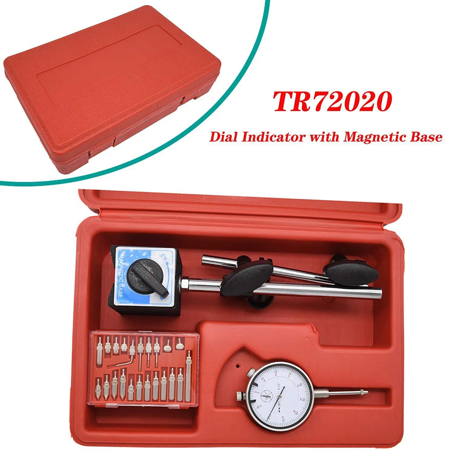 

Magnetic Stand Base Dial Indicator With Measuring Probes Metric 0-10 Mm Tester Gauge Holder 0.01 Mm Micrometer Measuring Tool