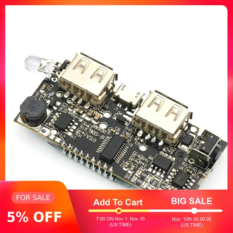 Автоматическая защита! Два порта USB 5V 1A 2.1A мобильный Мощность банка 18650 Литий
