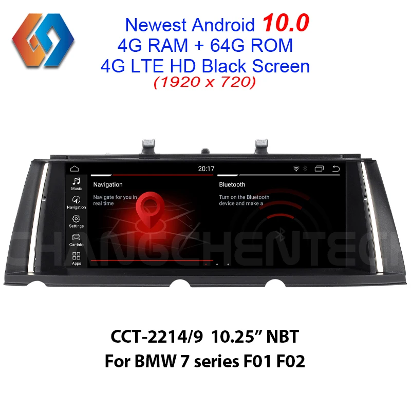 

for BMW 7 Series F01 F02 NBT 64G Car Radio Android 10.0 Multimedia GPS Navigation HD Black Touch Screen 1920x720 BT WiFi Aux
