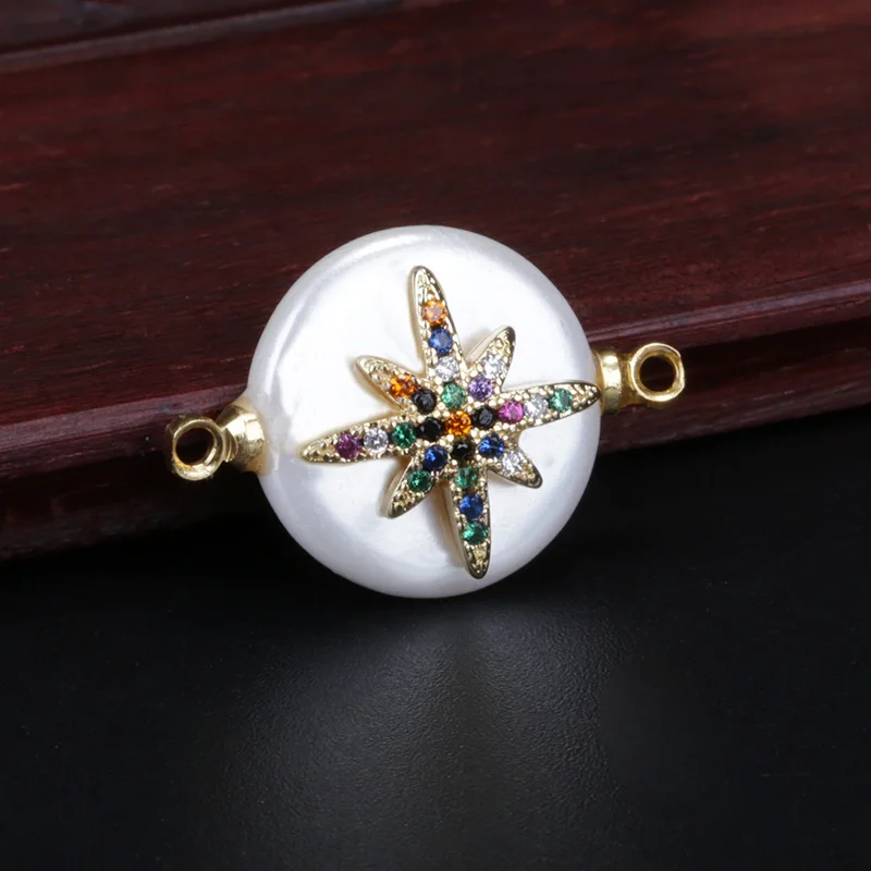 Смешанный кубический цирконий крошечная звезда Очаровательная круглая монета