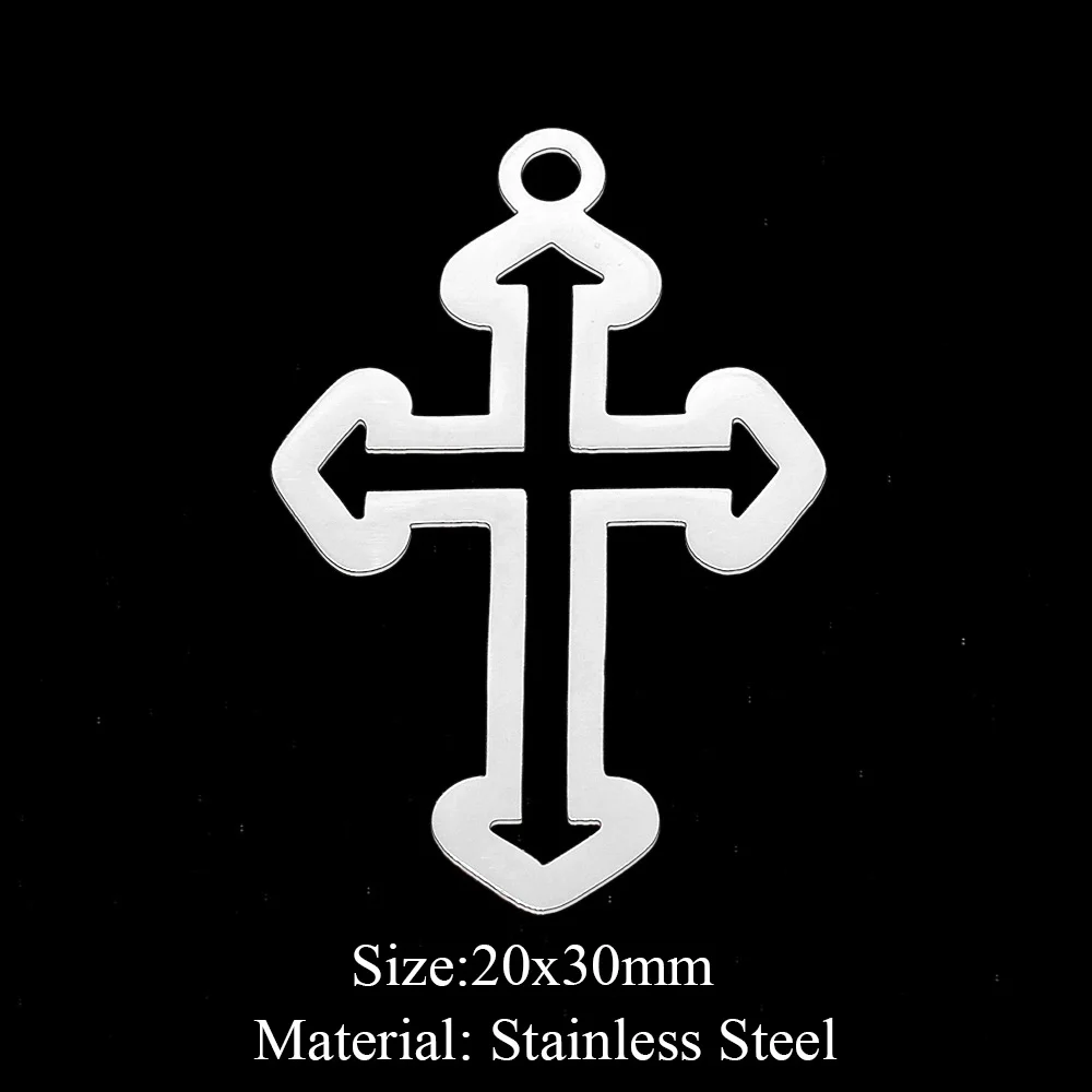 5pcs/lot 100% Stainless Steel 30mm Cross DIY Earring Pendant Charm Wholesale Factory Prices Never Fade Finding Supplies | Украшения и