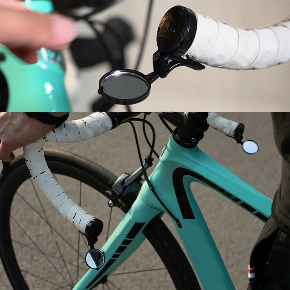 

1PC MTB Bike Rearview Flexible Stainless Steel Lens Mirror Handlebar Side Safety Rear Cycling Bicycle View Mirror Road