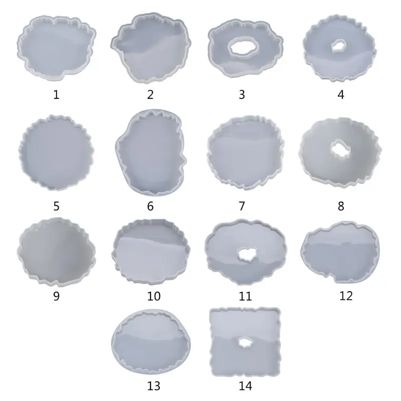 

Silicone Crystal Epoxy Resin Mold Irregular Wave Coaster Mat Casting DIY Mould H37C
