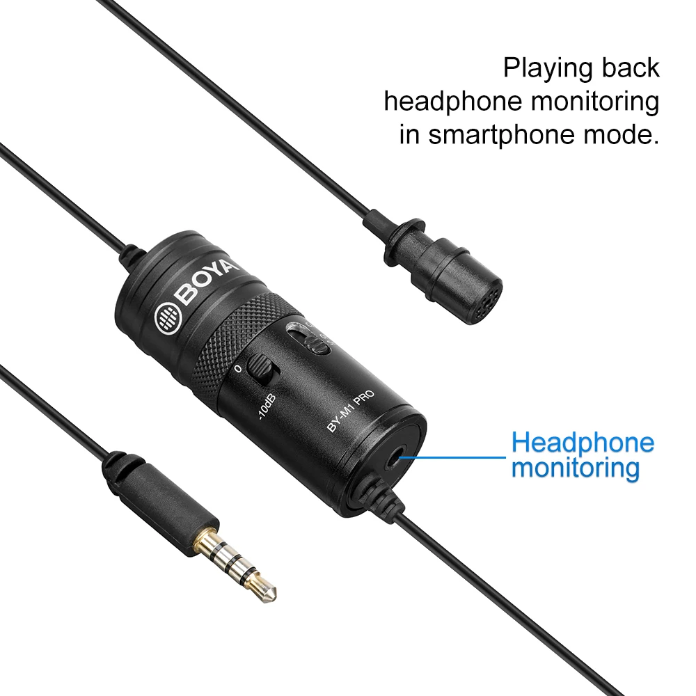 Микрофон BOYA BY-M1 Pro петличный Студийный микрофон с зажимом конденсаторный для