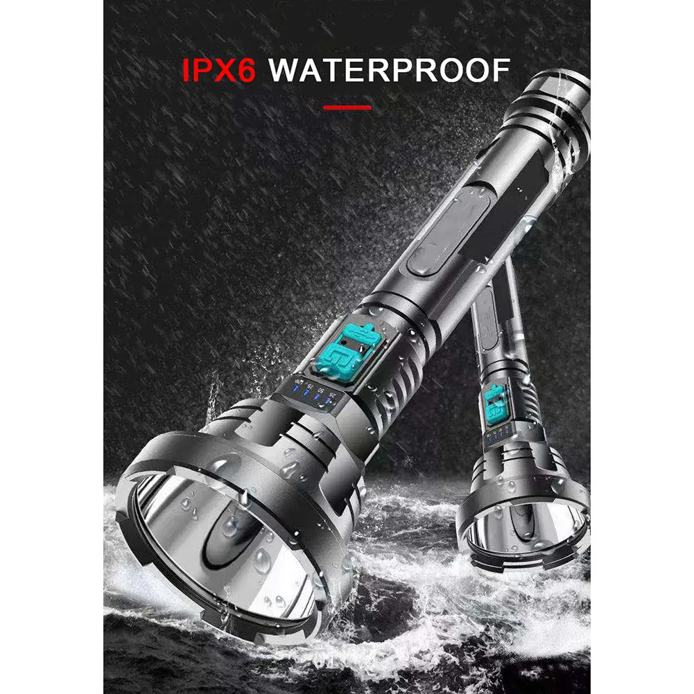 

XHP50 Strong Light Flashlight USB Rechargeable Flashlight Light LED Torch Household Outdoor Portable Multifunctional Spotlight