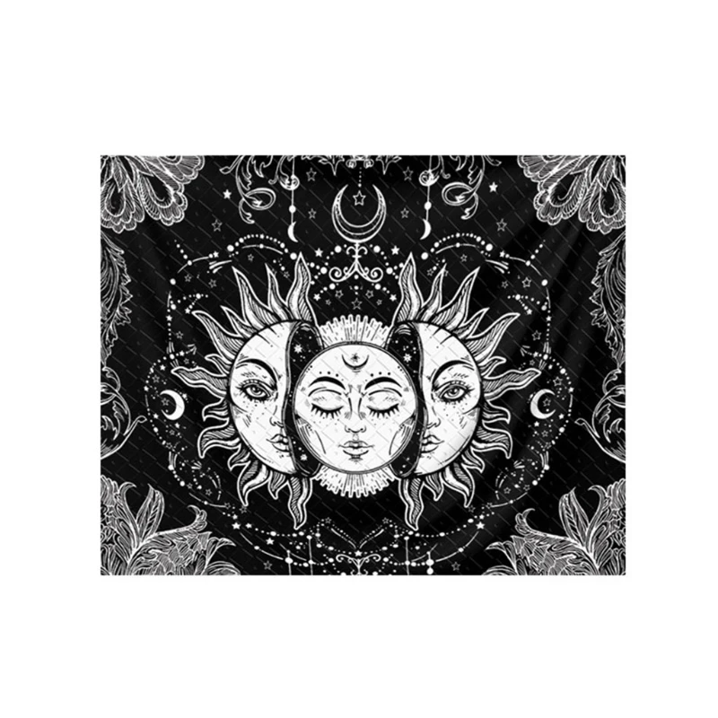 

Psychedelic Face Printing Tapestry Sun and Moon Tapestries Bohemian Wall Hanging
