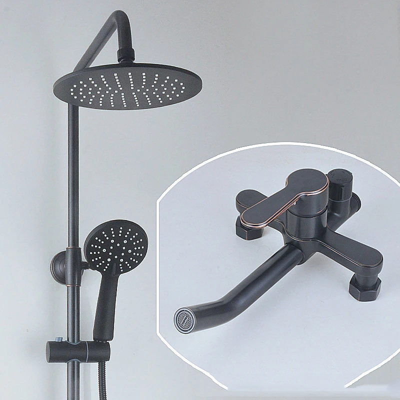 Бронзовый черный смеситель для душа ванной комнаты настенное крепление 8