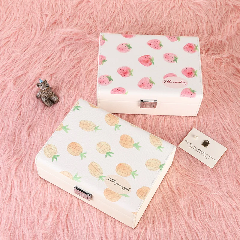 Простые портативные серьги коробка для хранения ювелирных изделий мультфильм